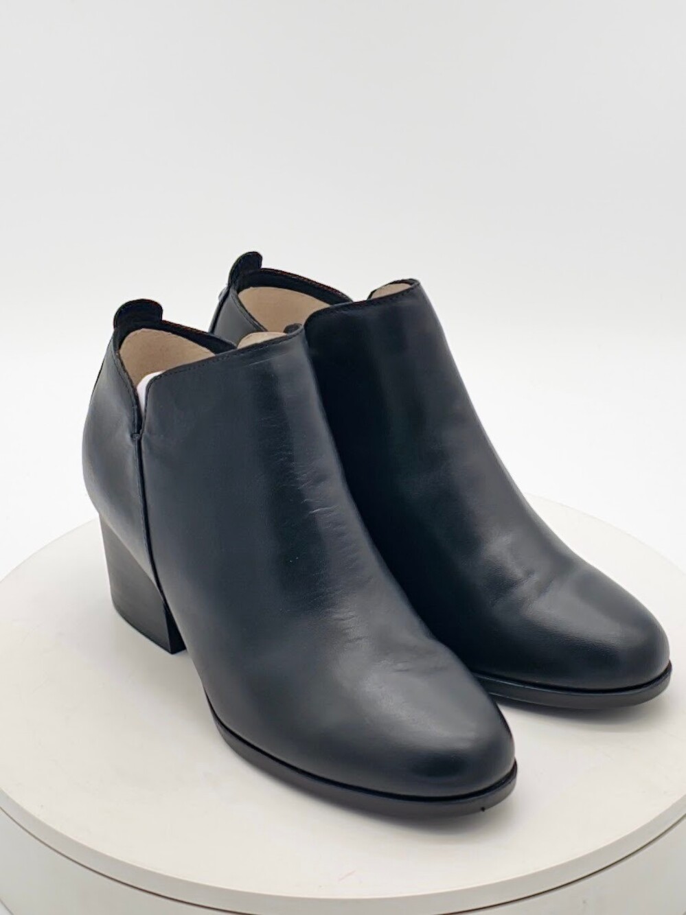 Easy Spirit Georgina Black Ankle Booties Block Heel Zip Women’s Size 5.5 M